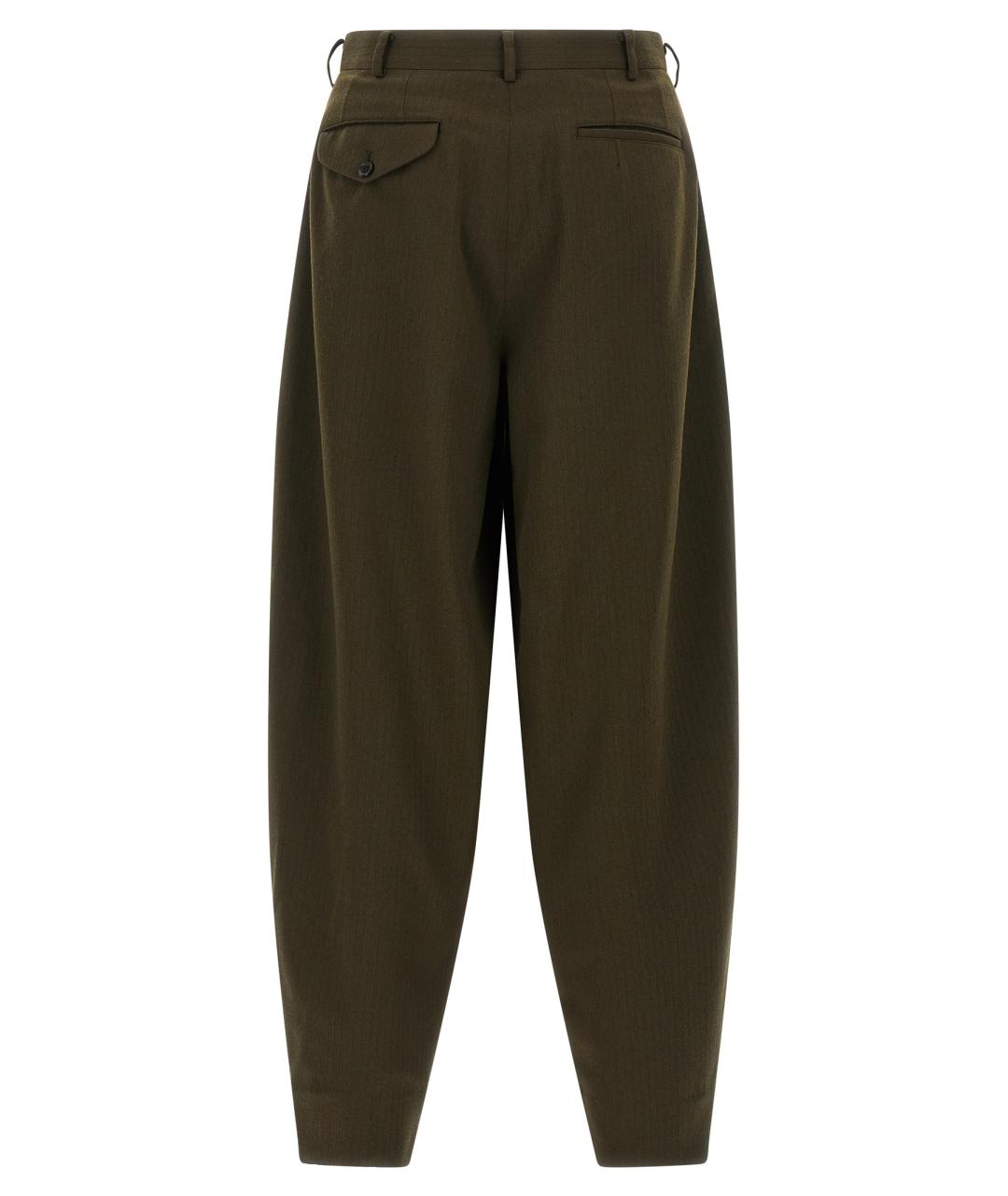 COMME DES GARÇONS HOMME PLUS Зеленые шерстяные повседневные брюки, фото 2