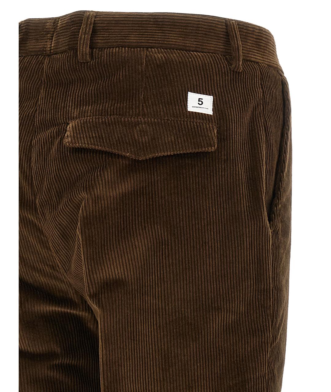 DEPARTMENT 5 Коричневые хлопковые повседневные брюки, фото 4
