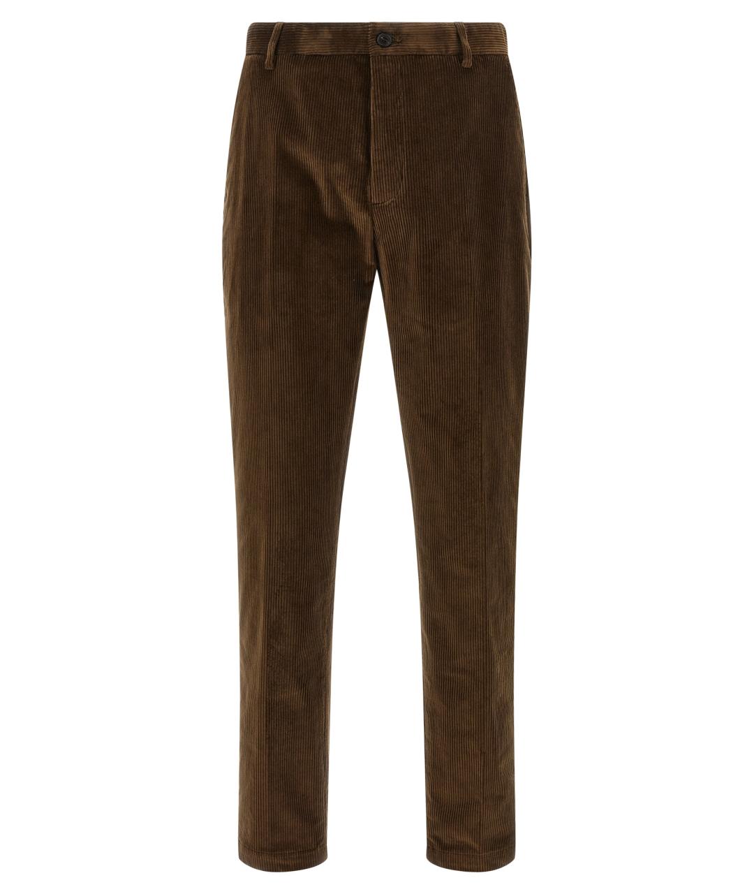 DEPARTMENT 5 Коричневые хлопковые повседневные брюки, фото 1