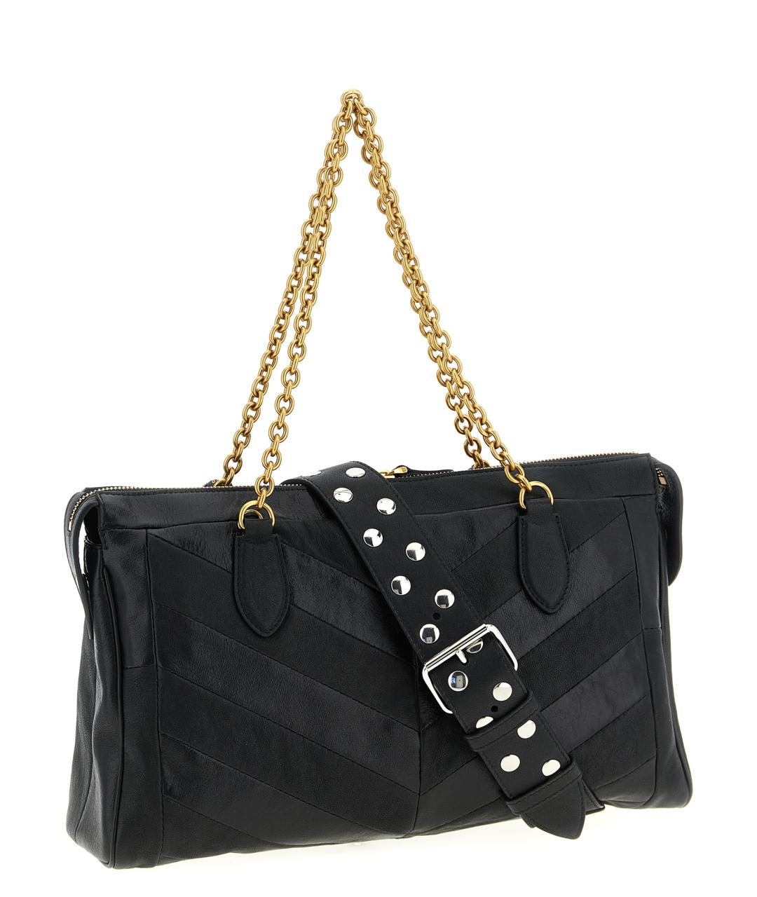 VALENTINO Черная кожаная сумка через плечо, фото 2