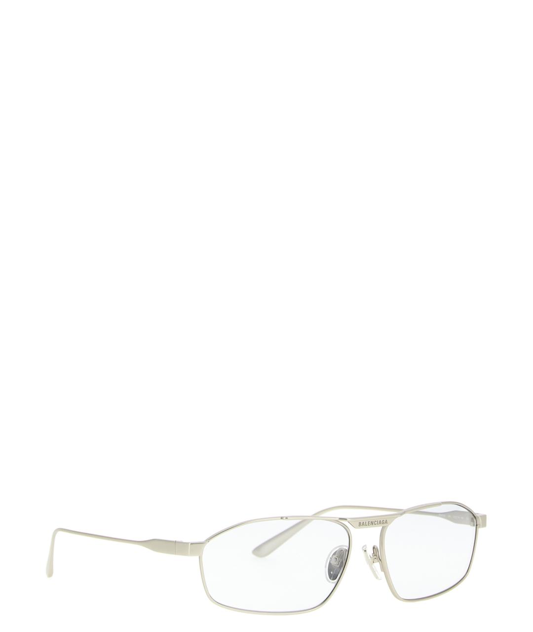BALENCIAGA Серебряные металлические солнцезащитные очки, фото 2