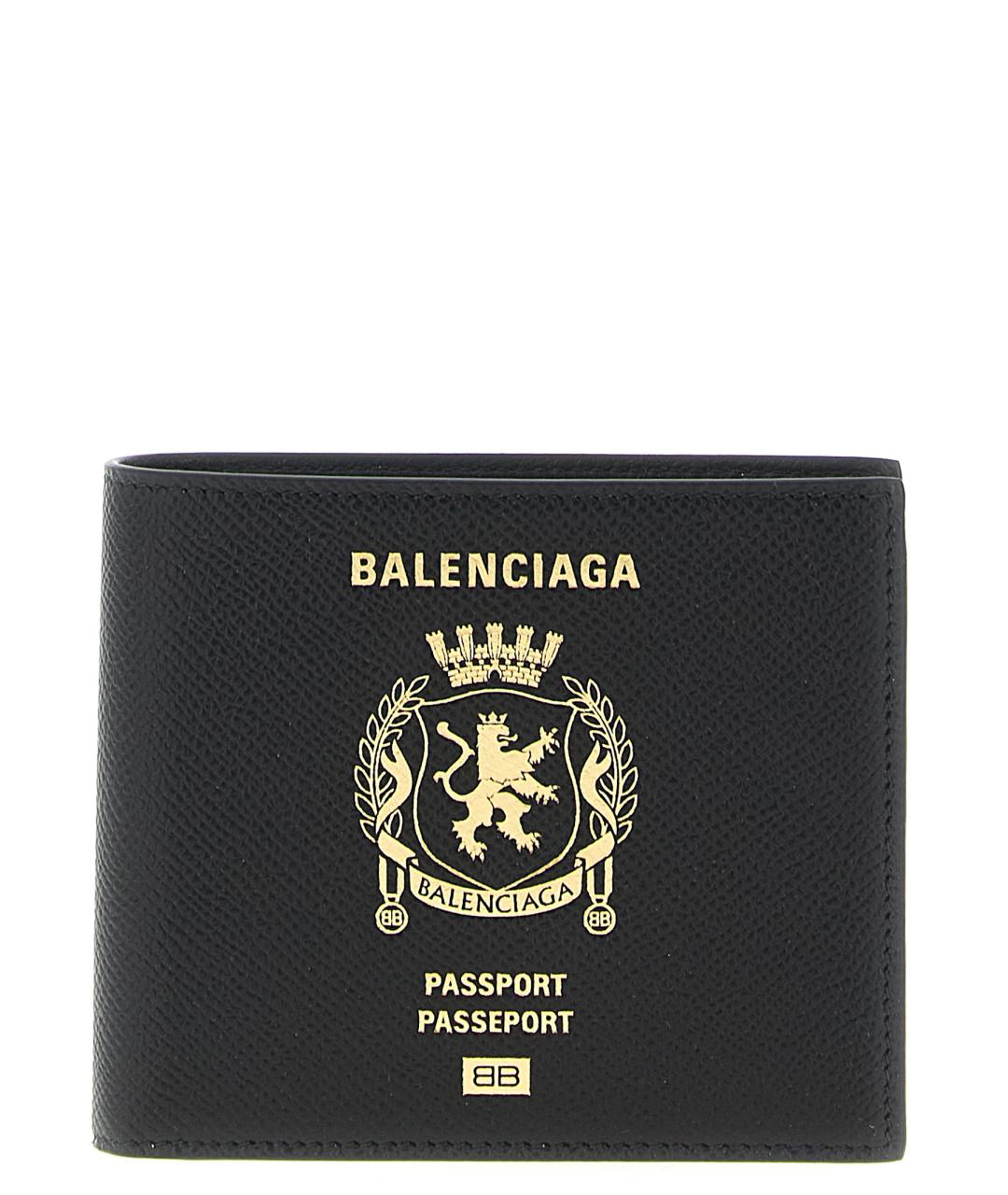 BALENCIAGA Черный кожаный кошелек, фото 1