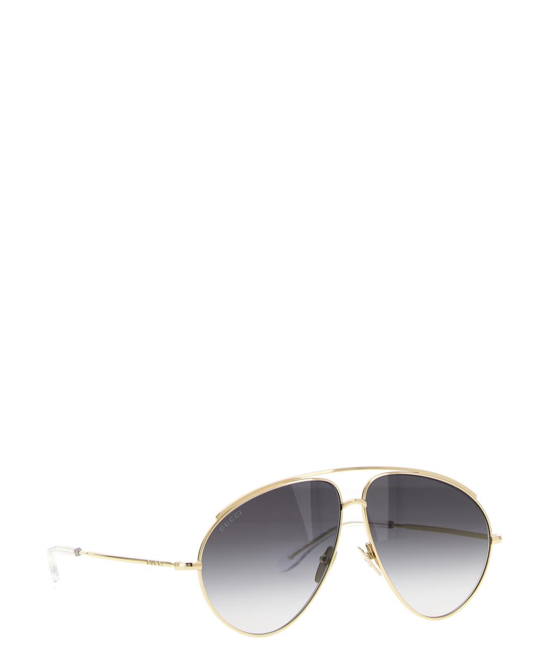 GUCCI Золотые металлические солнцезащитные очки, фото 2