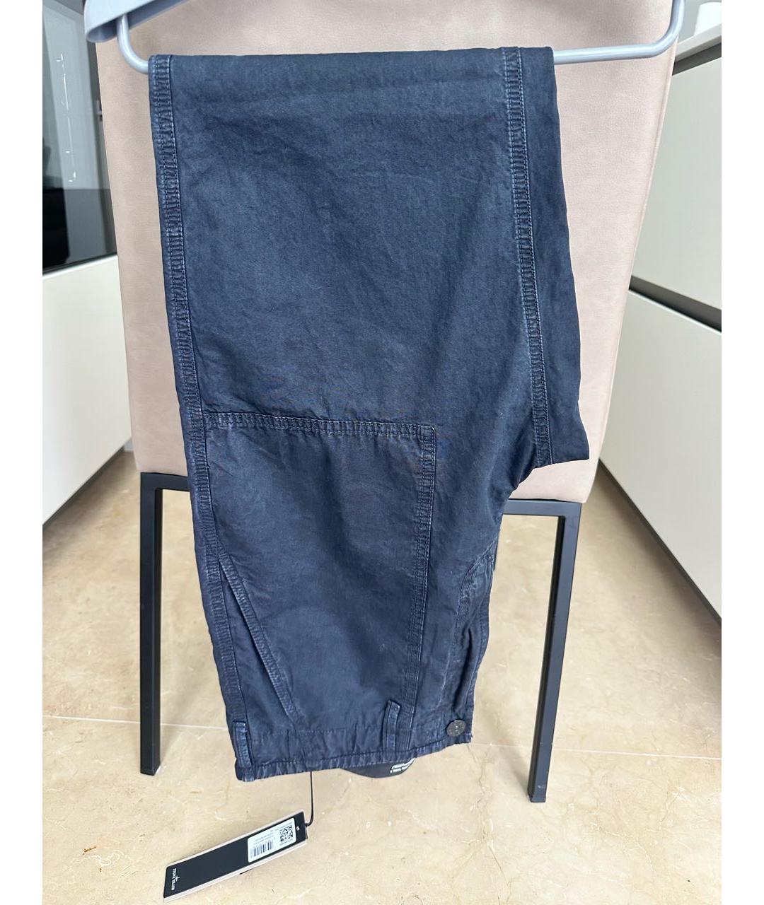 STONE ISLAND Черные хлопковые повседневные брюки, фото 2