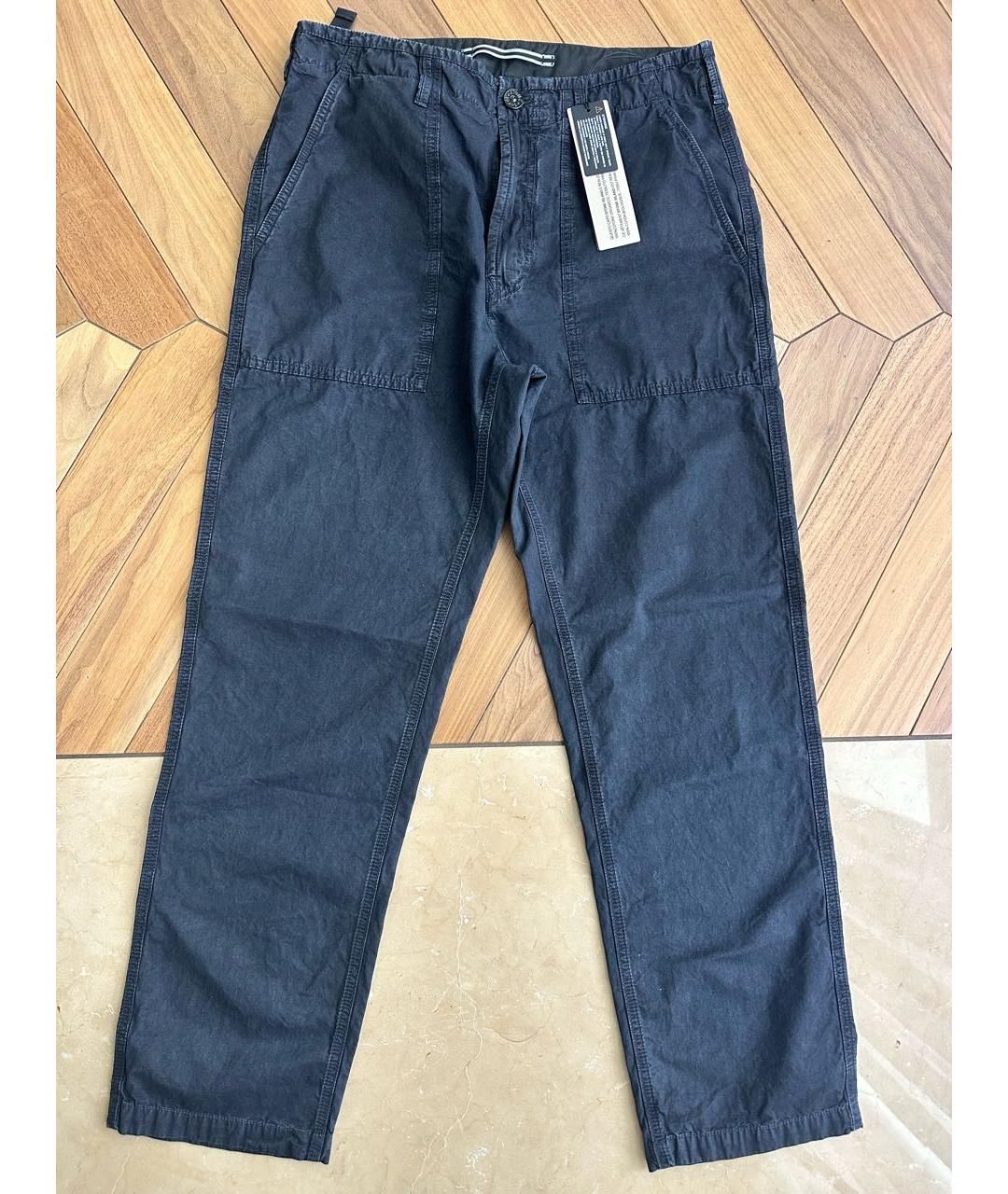 STONE ISLAND Черные хлопковые повседневные брюки, фото 5