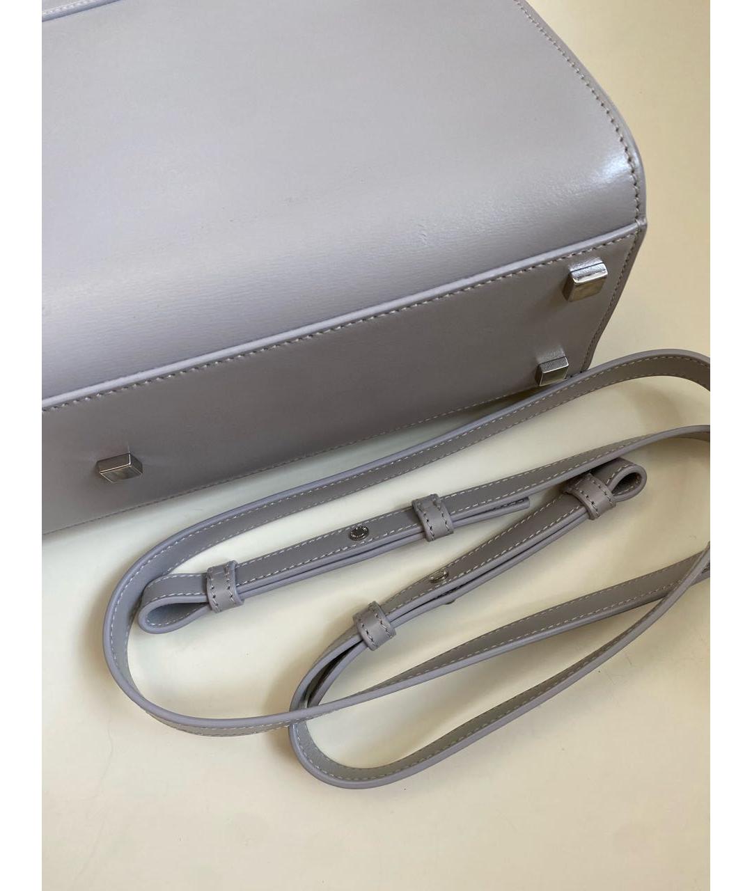 SAINT LAURENT Серая кожаная сумка тоут, фото 8