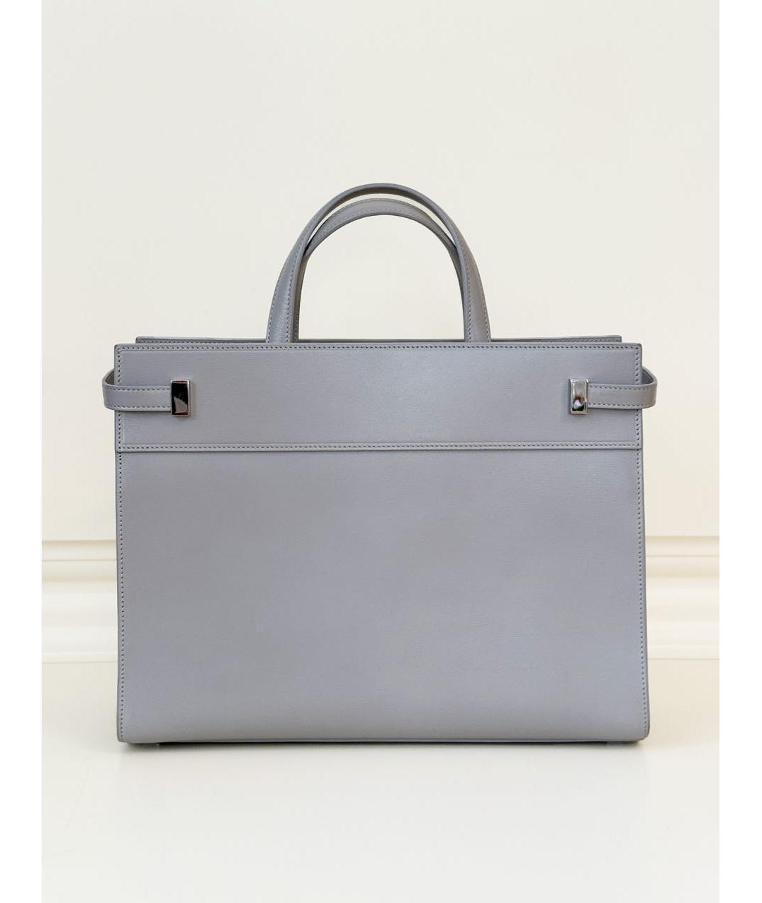 SAINT LAURENT Серая кожаная сумка тоут, фото 2