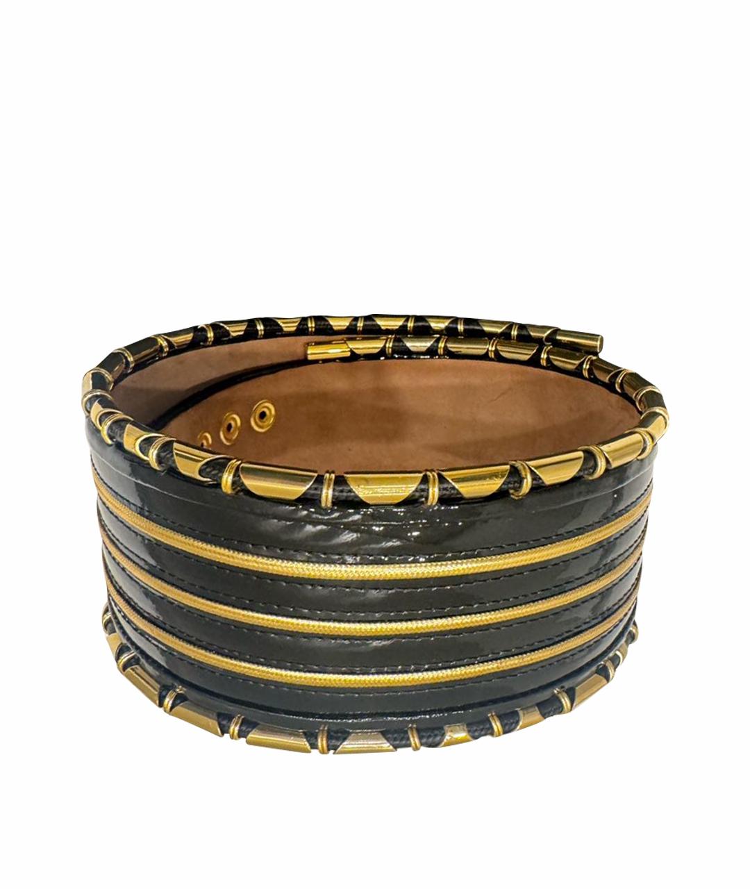 BALMAIN Черный ремень из лакированной кожи, фото 1