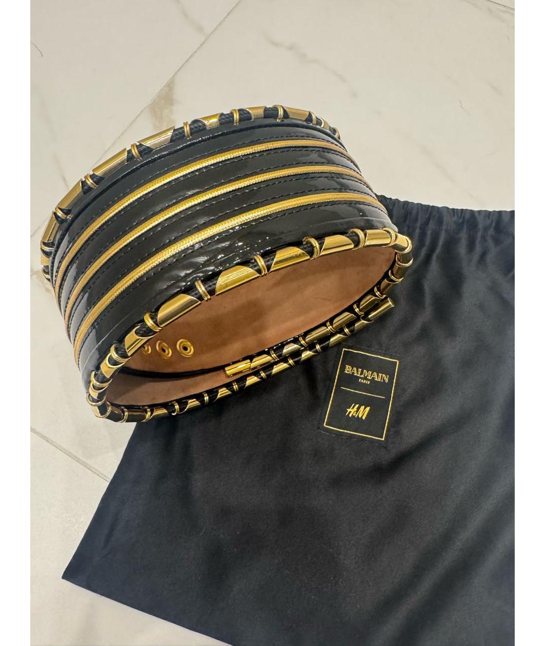 BALMAIN Черный ремень из лакированной кожи, фото 4