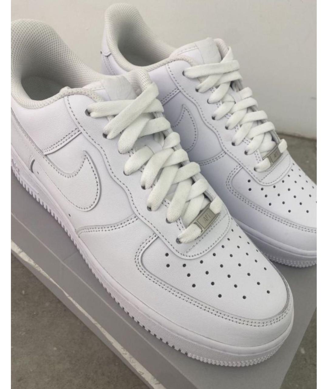 NIKE Белые кожаные низкие кроссовки / кеды, фото 5