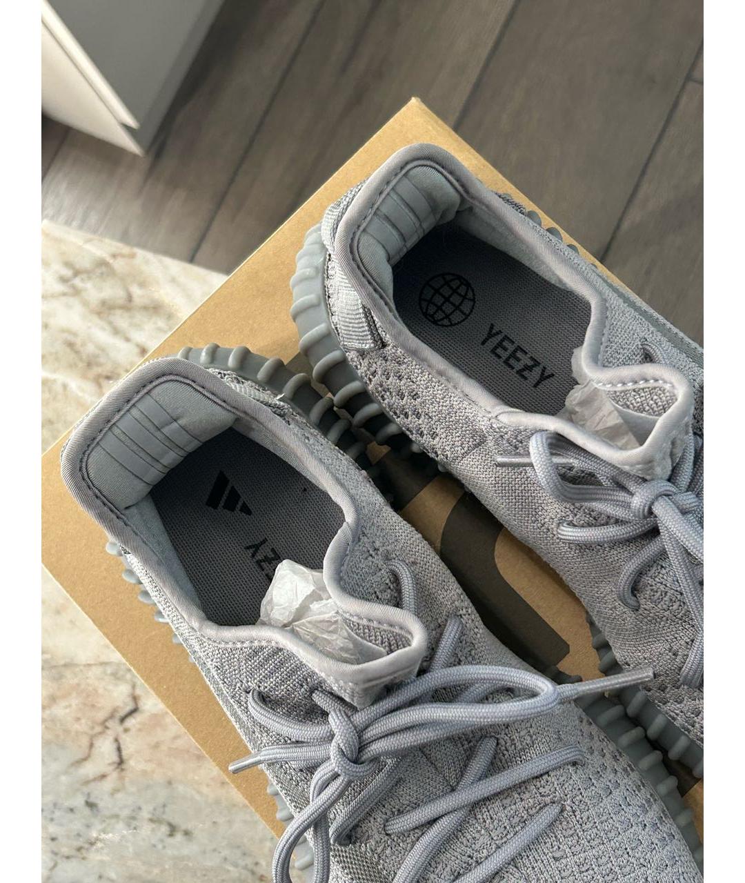 ADIDAS YEEZY Серые текстильные низкие кроссовки / кеды, фото 2