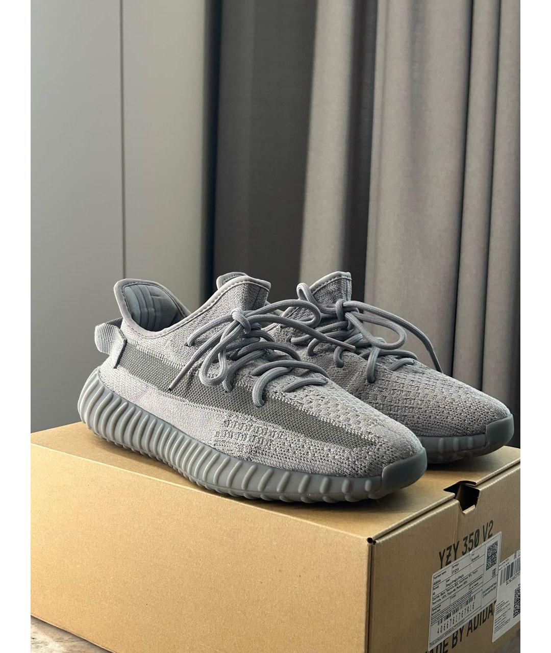 ADIDAS YEEZY Серые текстильные низкие кроссовки / кеды, фото 9