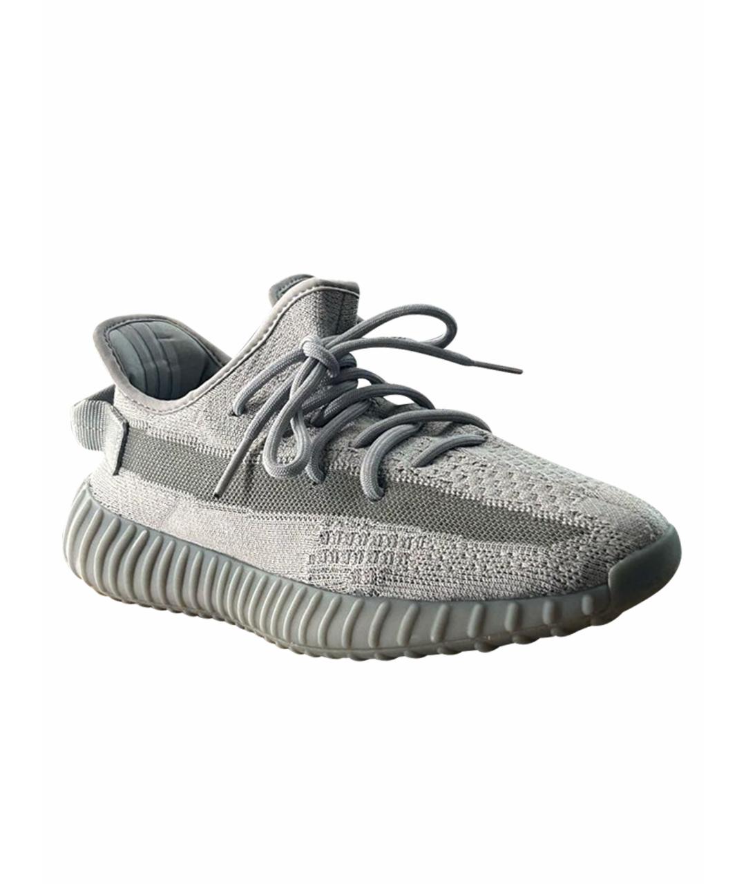ADIDAS YEEZY Серые текстильные низкие кроссовки / кеды, фото 1