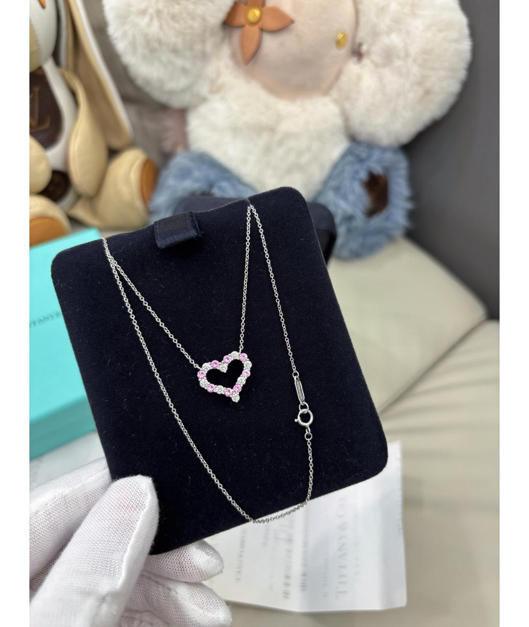 TIFFANY&CO Розовая платиновая подвеска, фото 5