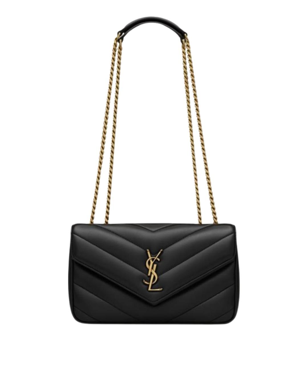 SAINT LAURENT Черная кожаная сумка через плечо, фото 1