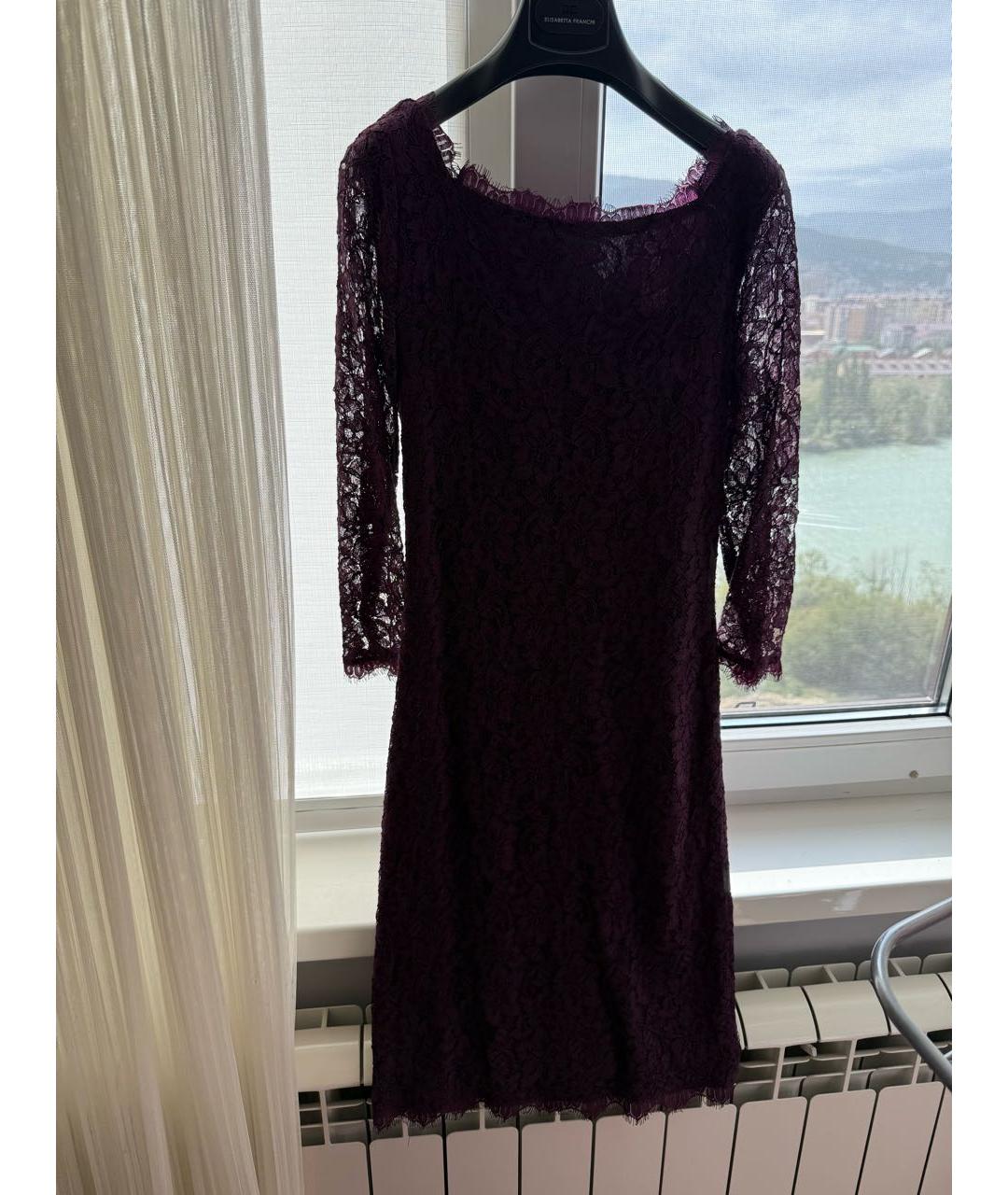 DIANE VON FURSTENBERG Фиолетовое вискозное платье, фото 8