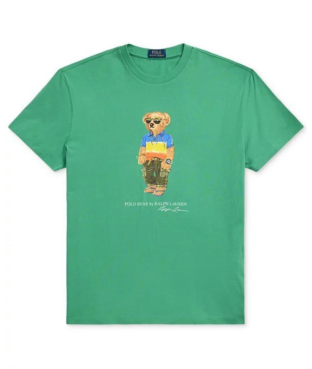 POLO RALPH LAUREN Зеленая хлопковая футболка, фото 1