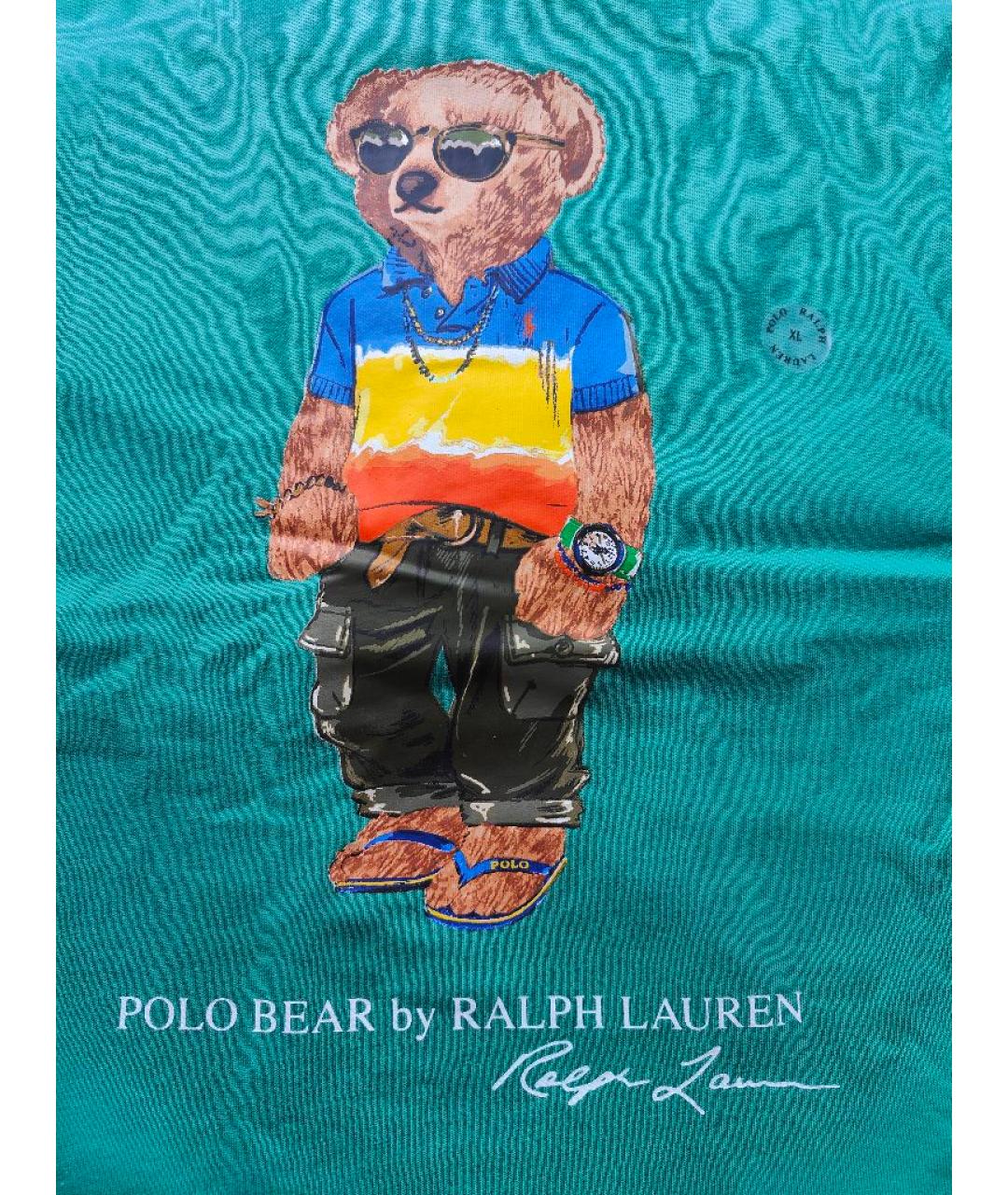 POLO RALPH LAUREN Зеленая хлопковая футболка, фото 4