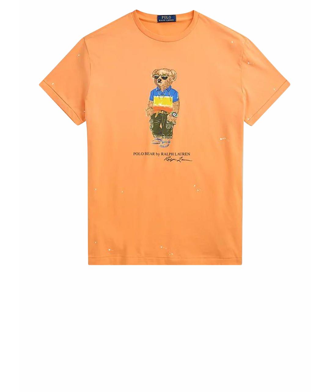 POLO RALPH LAUREN Оранжевая хлопковая футболка, фото 1