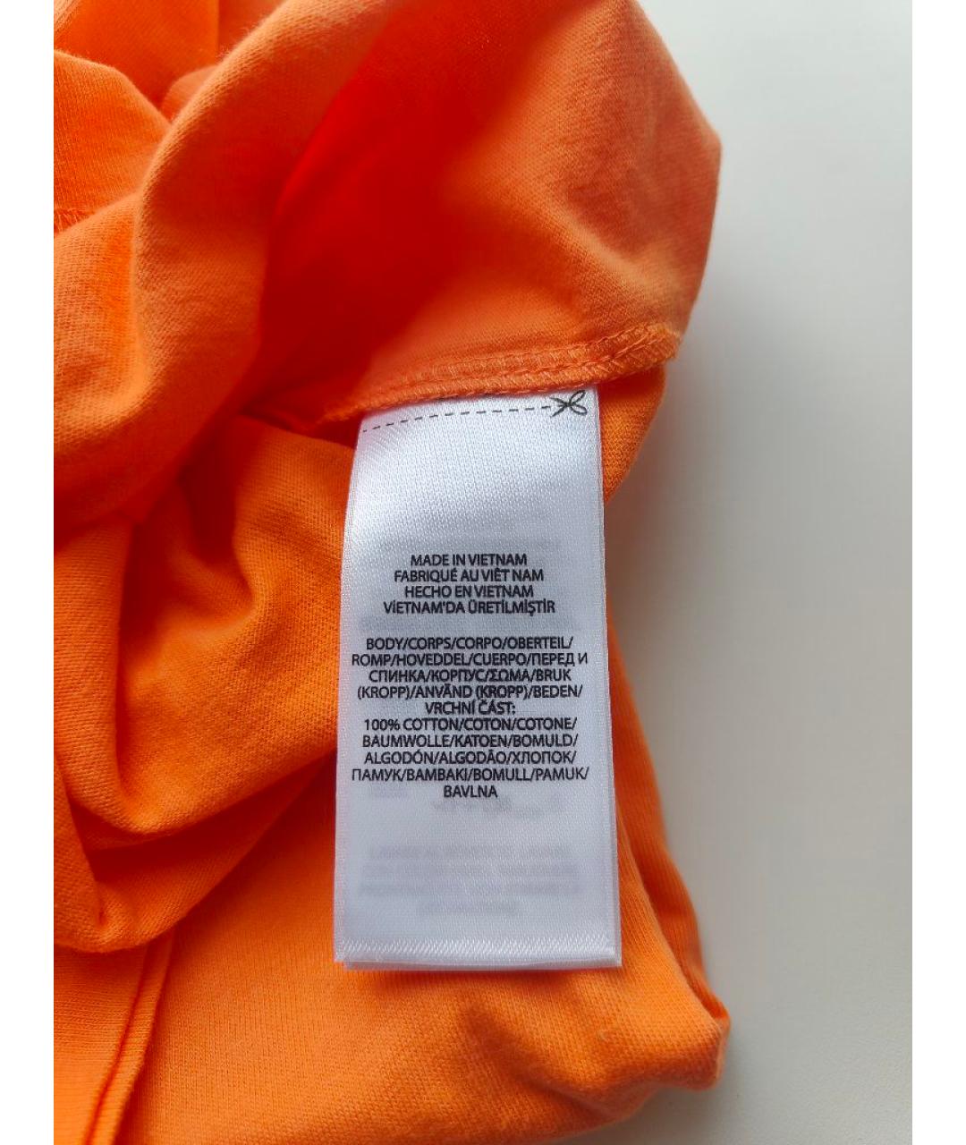 POLO RALPH LAUREN Оранжевая хлопковая футболка, фото 5
