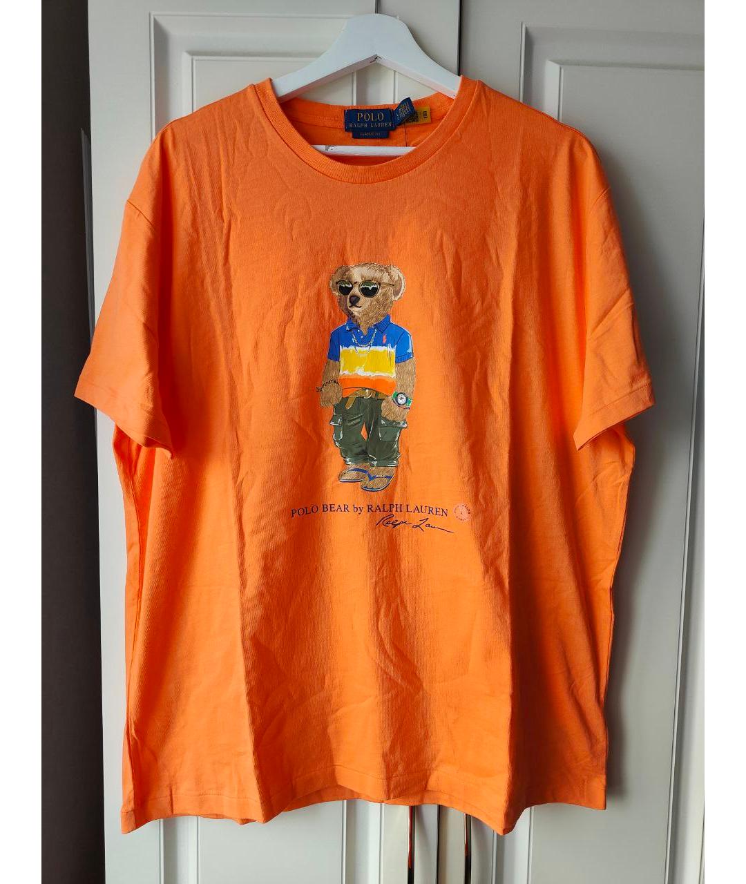 POLO RALPH LAUREN Оранжевая хлопковая футболка, фото 2
