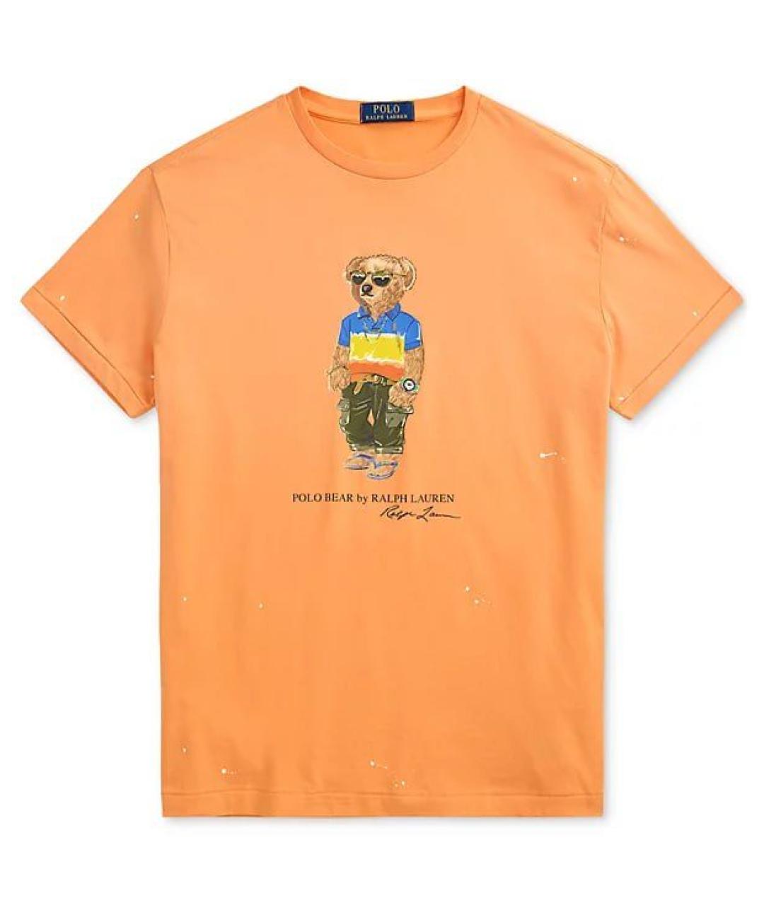 POLO RALPH LAUREN Оранжевая хлопковая футболка, фото 7