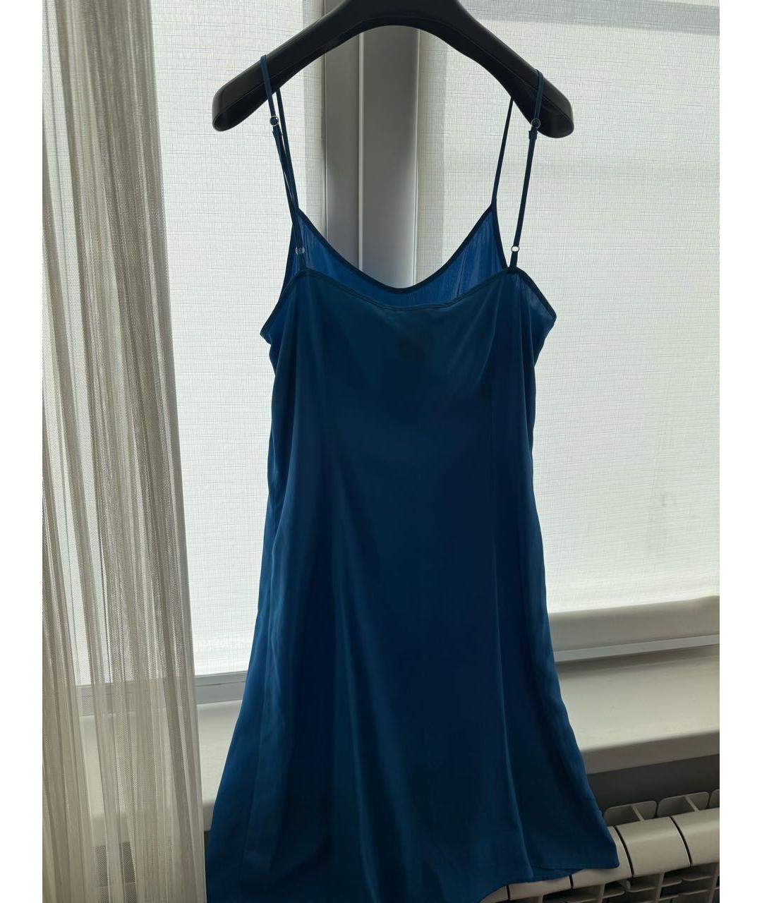 MAX MARA Голубое шелковое вечернее платье, фото 8