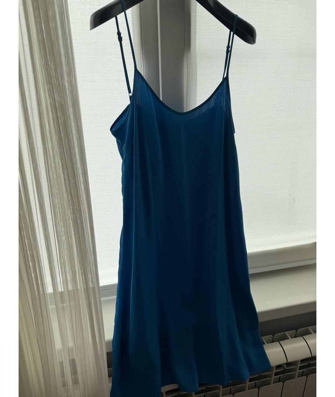 MAX MARA Голубое шелковое вечернее платье, фото 4