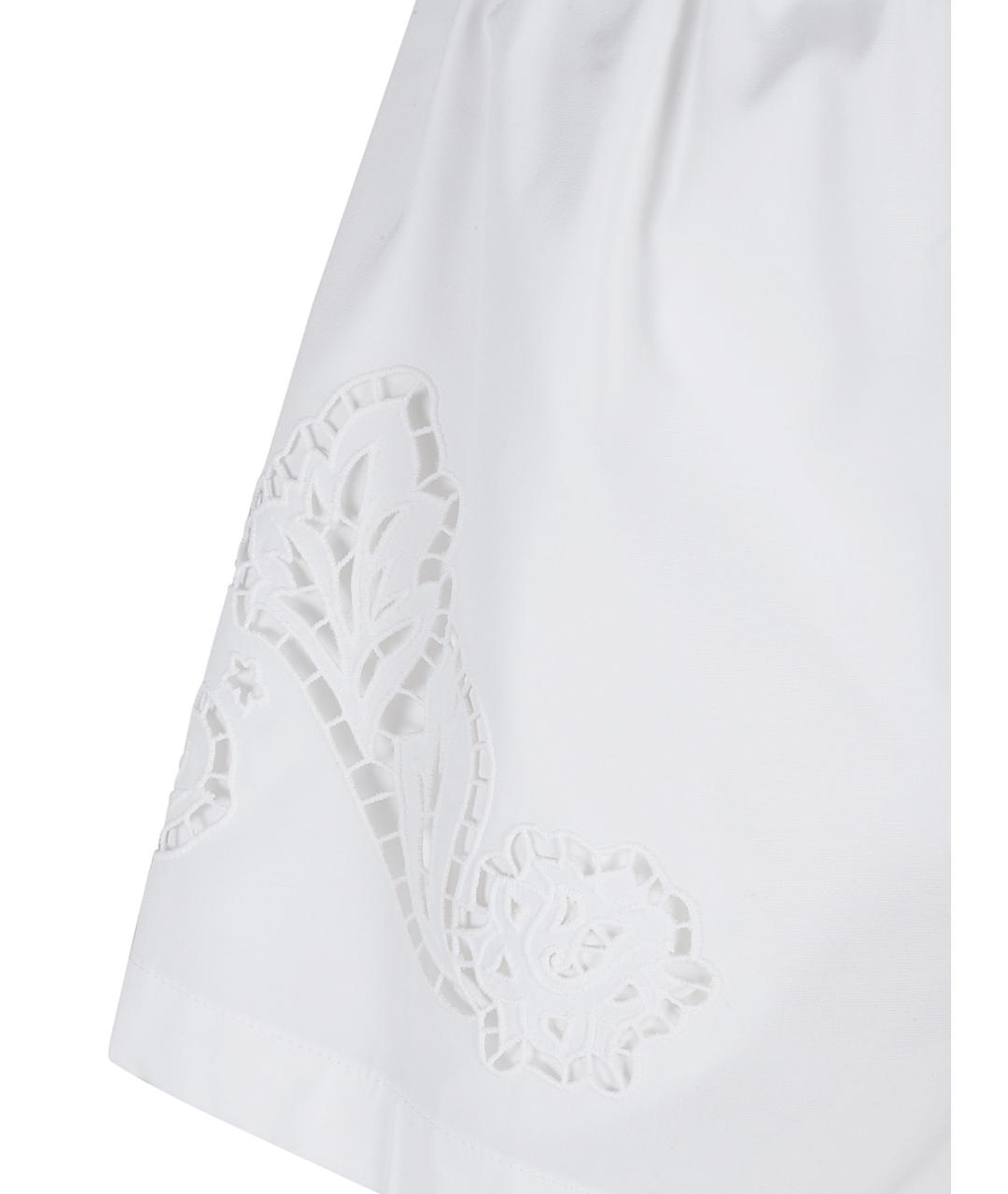 VERSACE Белые хлопковые шорты, фото 3