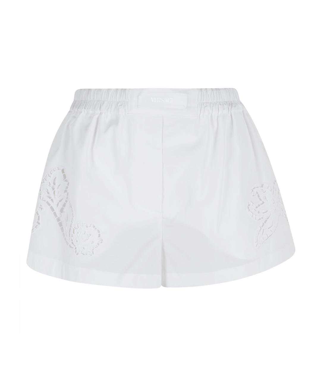 VERSACE Белые хлопковые шорты, фото 1