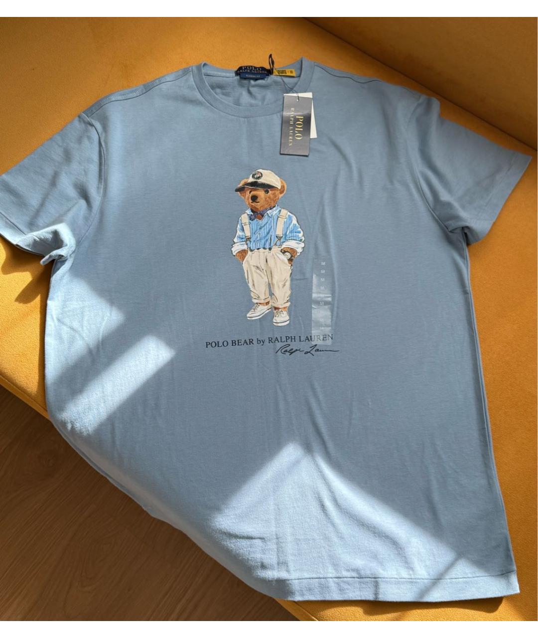 POLO RALPH LAUREN Голубая хлопковая футболка, фото 2