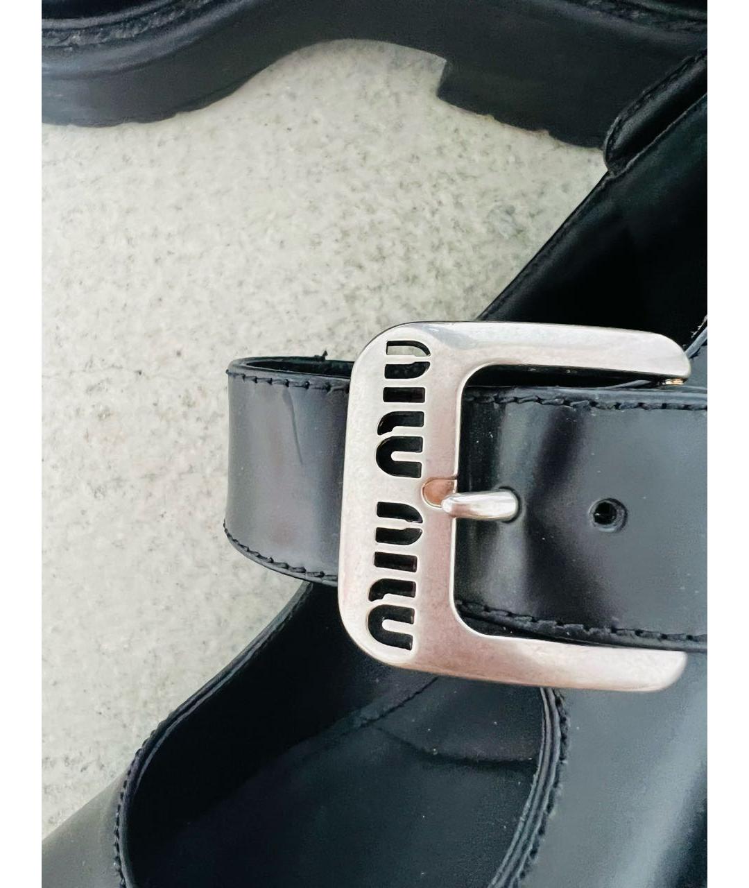 MIU MIU Черные кожаные ботинки, фото 5