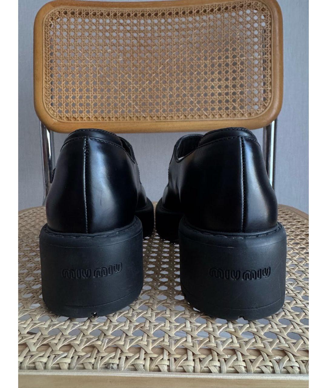MIU MIU Черные кожаные ботинки, фото 4