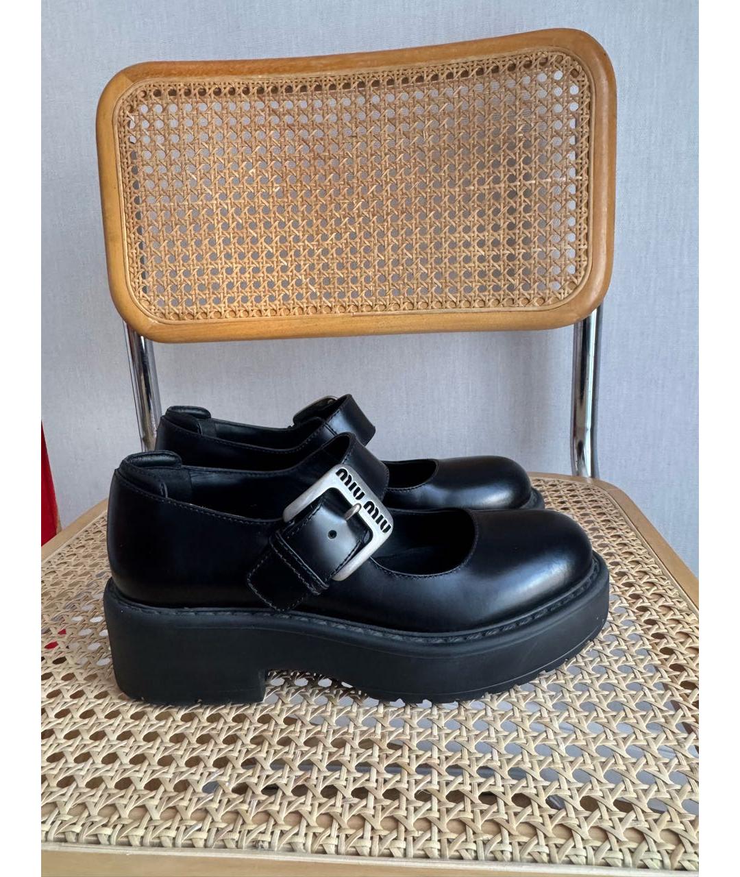 MIU MIU Черные кожаные ботинки, фото 8