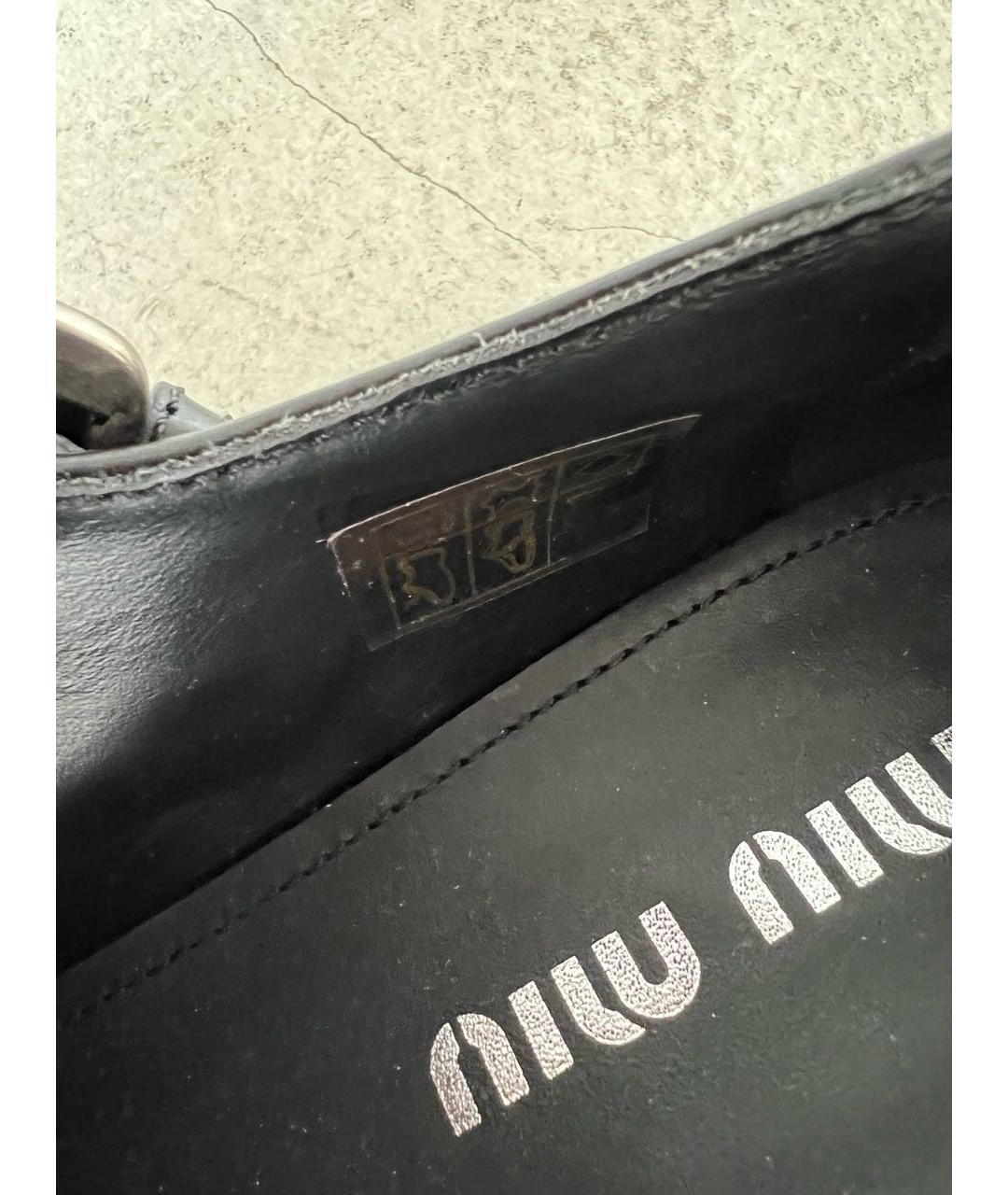 MIU MIU Черные кожаные ботинки, фото 6