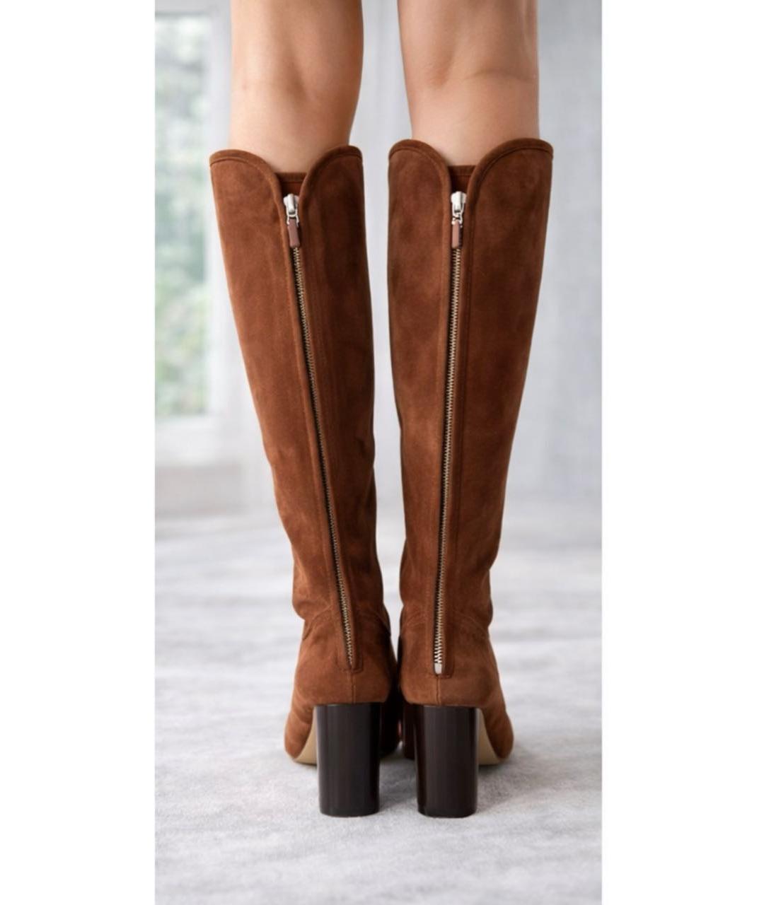 LORO PIANA Коричневые замшевые сапоги, фото 8