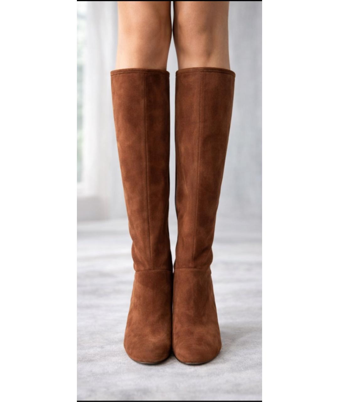 LORO PIANA Коричневые замшевые сапоги, фото 2