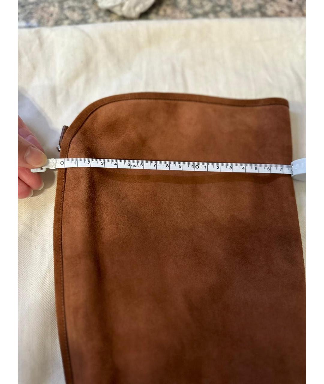 LORO PIANA Коричневые замшевые сапоги, фото 6