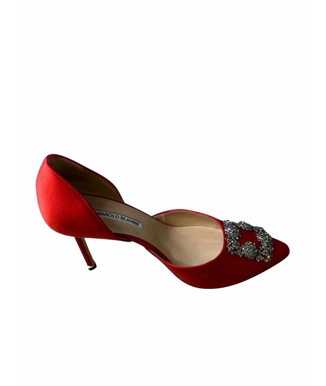 MANOLO BLAHNIK Красные текстильные туфли, фото 1