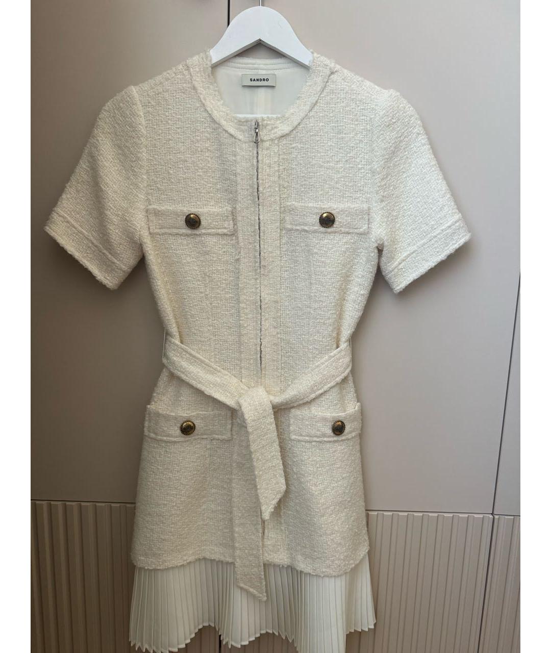 SANDRO Бежевое повседневное платье, фото 4