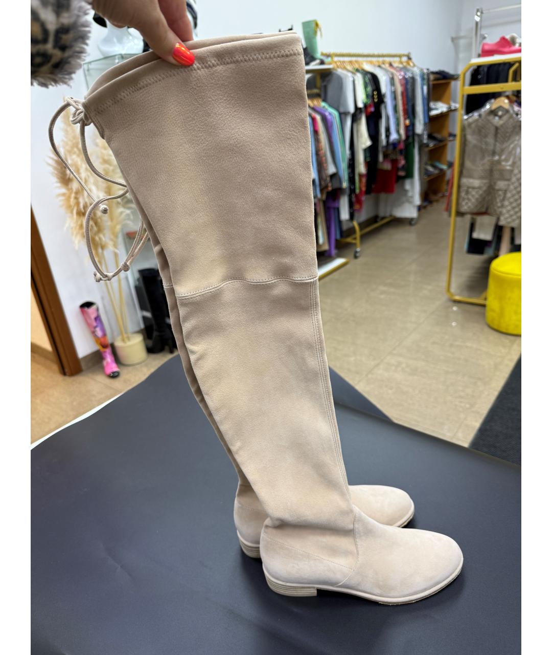 STUART WEITZMAN Замшевые ботфорты, фото 10