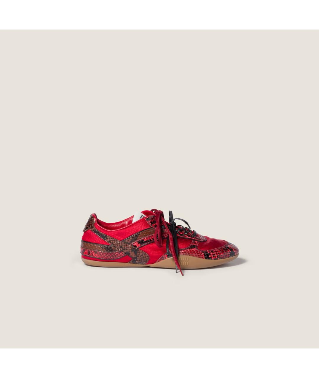 MIU MIU Красные кожаные кеды, фото 2