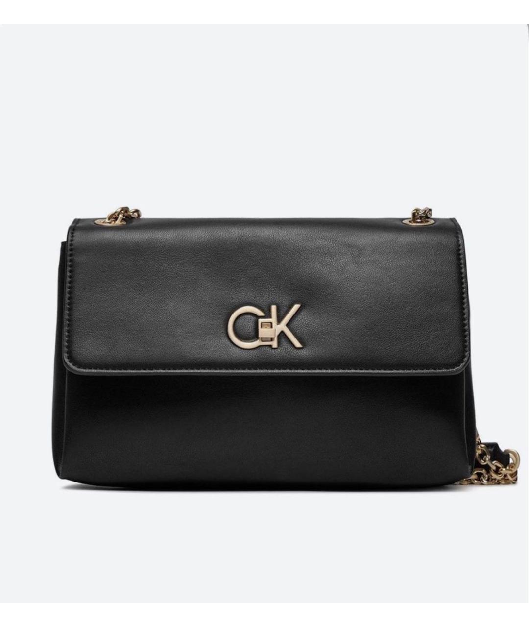 CALVIN KLEIN Черная сумка через плечо из искусственной кожи, фото 4