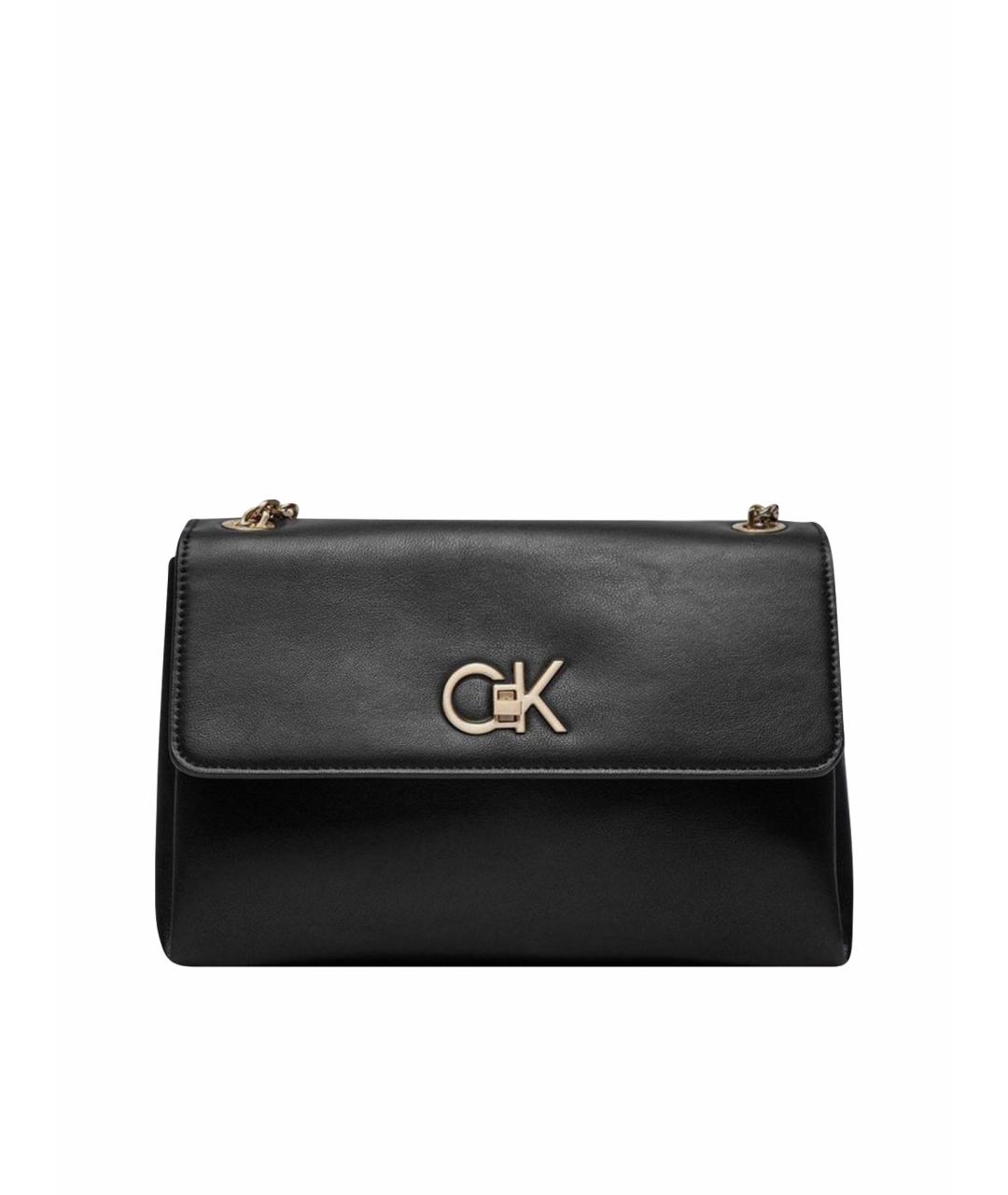 CALVIN KLEIN Черная сумка через плечо из искусственной кожи, фото 1