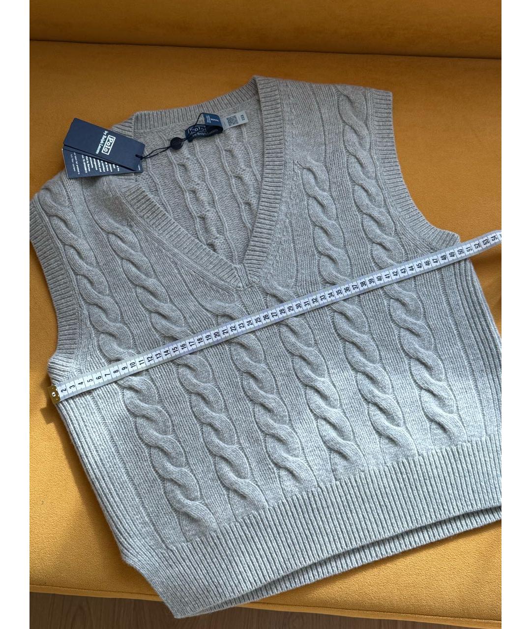 POLO RALPH LAUREN Серая шерстяная жилетка, фото 8