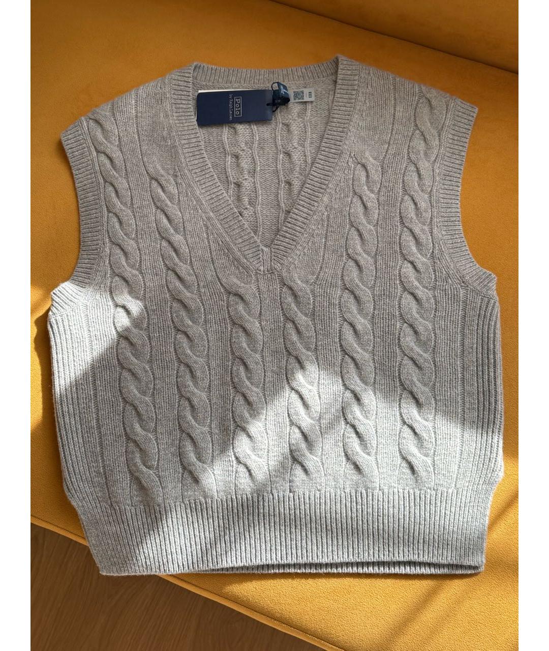 POLO RALPH LAUREN Серая шерстяная жилетка, фото 9