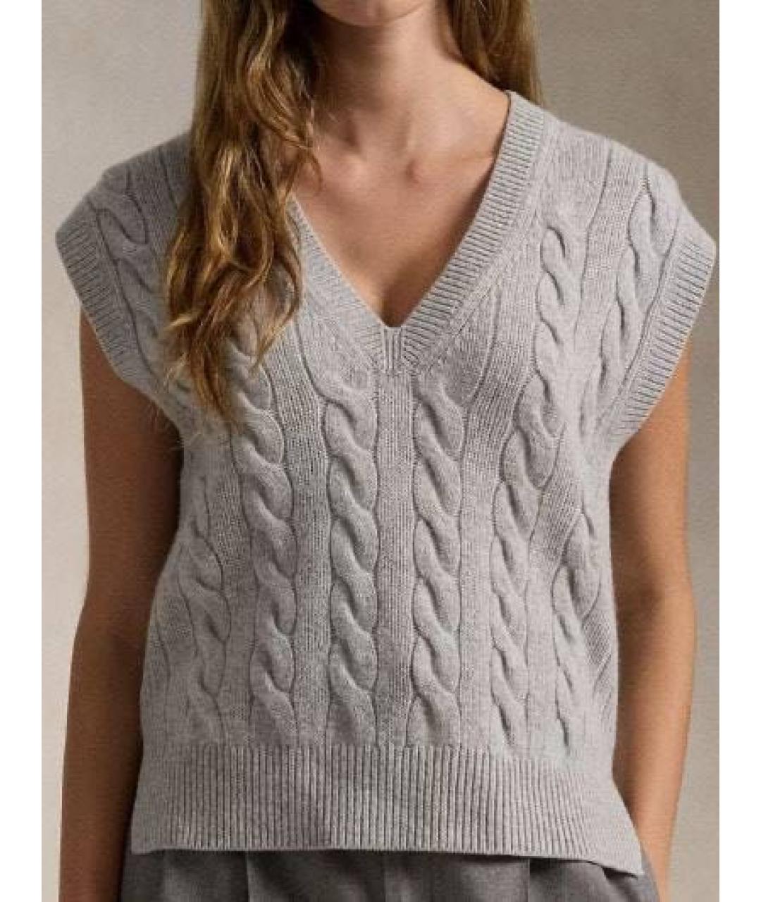 POLO RALPH LAUREN Серая шерстяная жилетка, фото 6