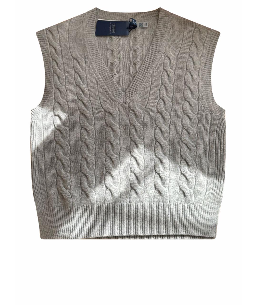 POLO RALPH LAUREN Серая шерстяная жилетка, фото 10