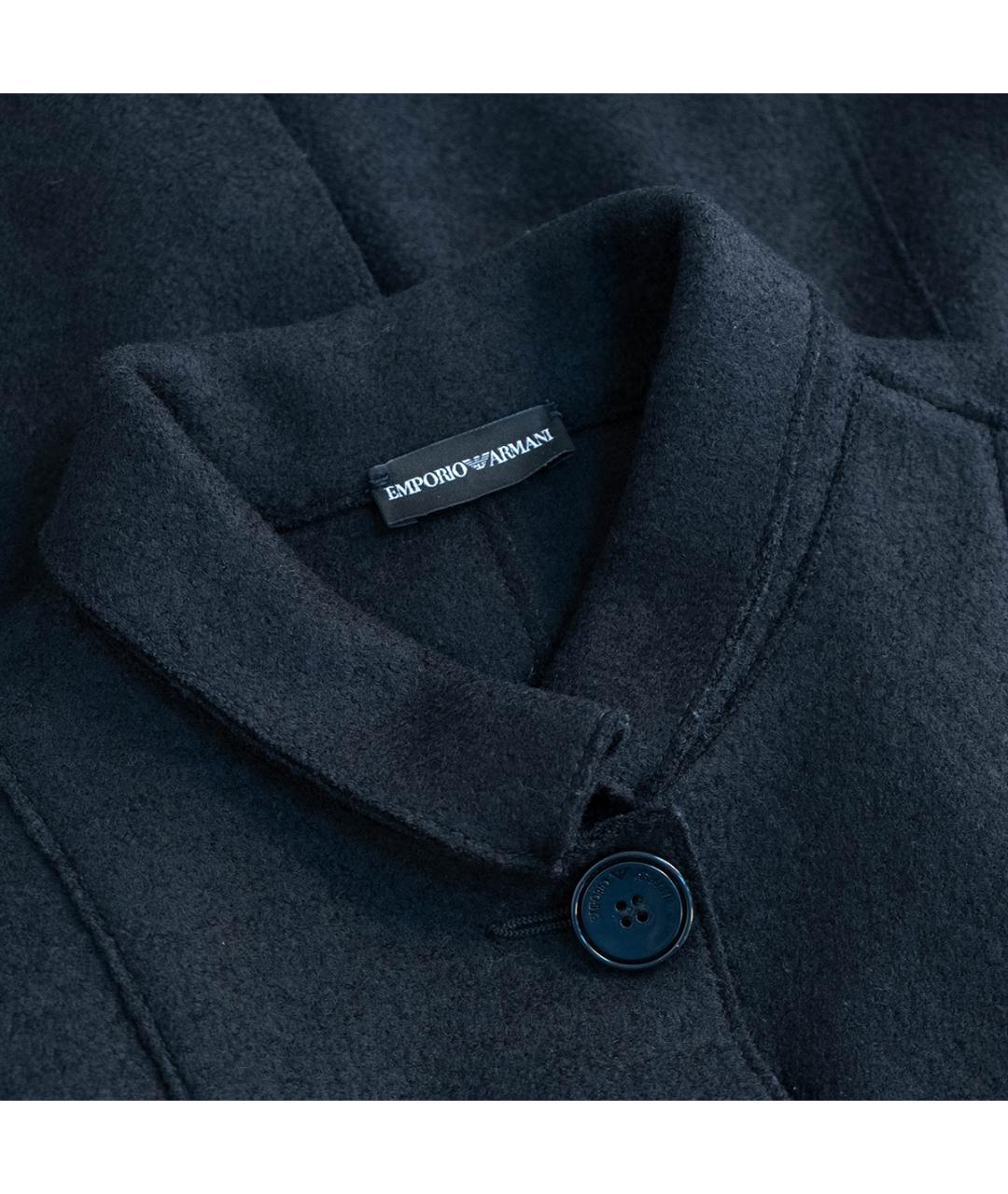 EMPORIO ARMANI Черное шерстяное пальто, фото 3