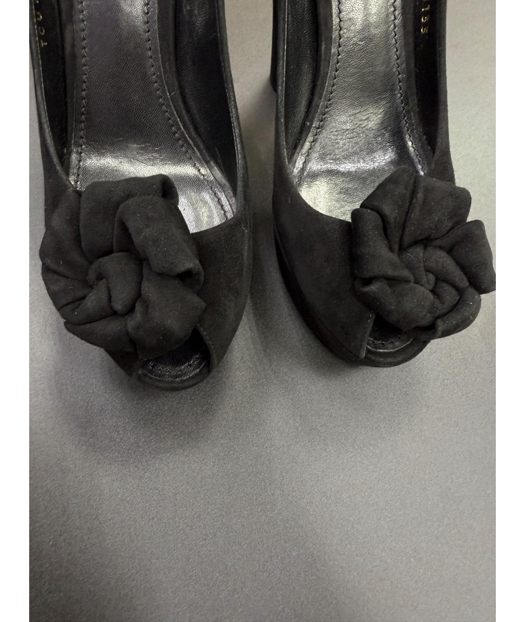 LOUIS VUITTON Черные замшевые туфли, фото 5
